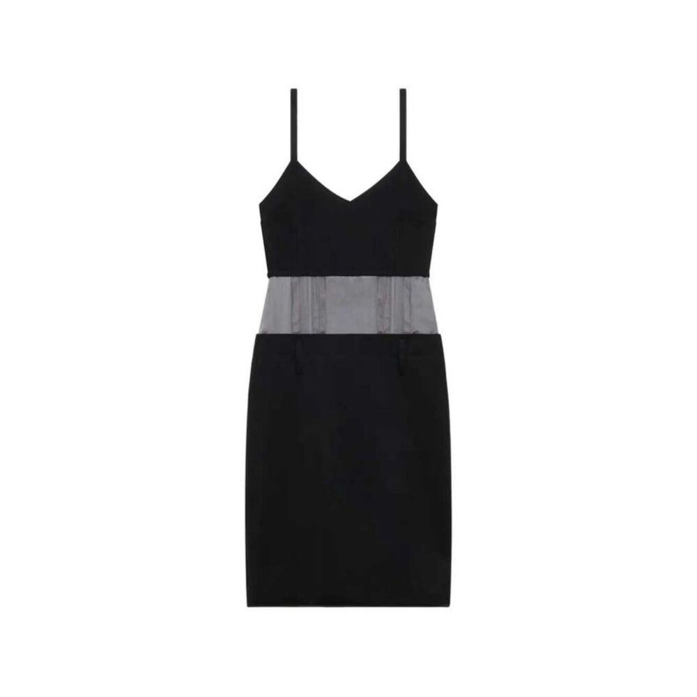 Marni Women Black Wool Dress With Satin Belt